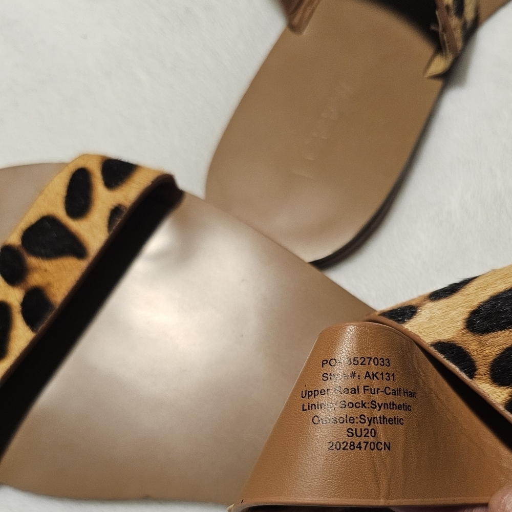 J. Crew Sandals Size 8 Leopard Print Tan & Black - Picture 5 of 5